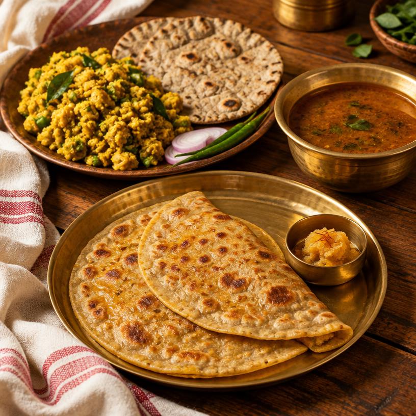 मराठमोळे पदार्थ – पुरणपोळी आणि झुणका भाकर